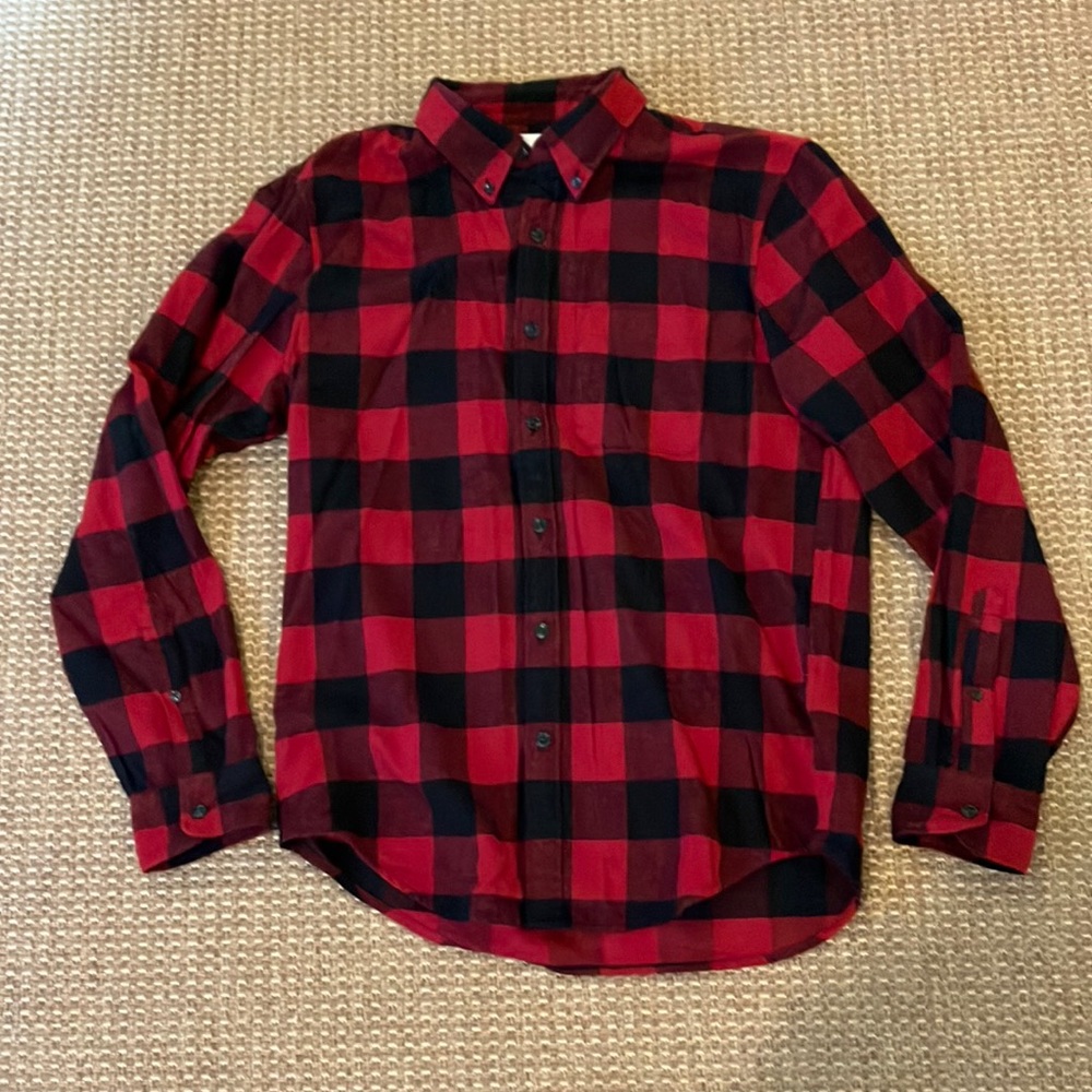 Abercrombie & Fitch Red and Black Flannel Shirt men’s sz M